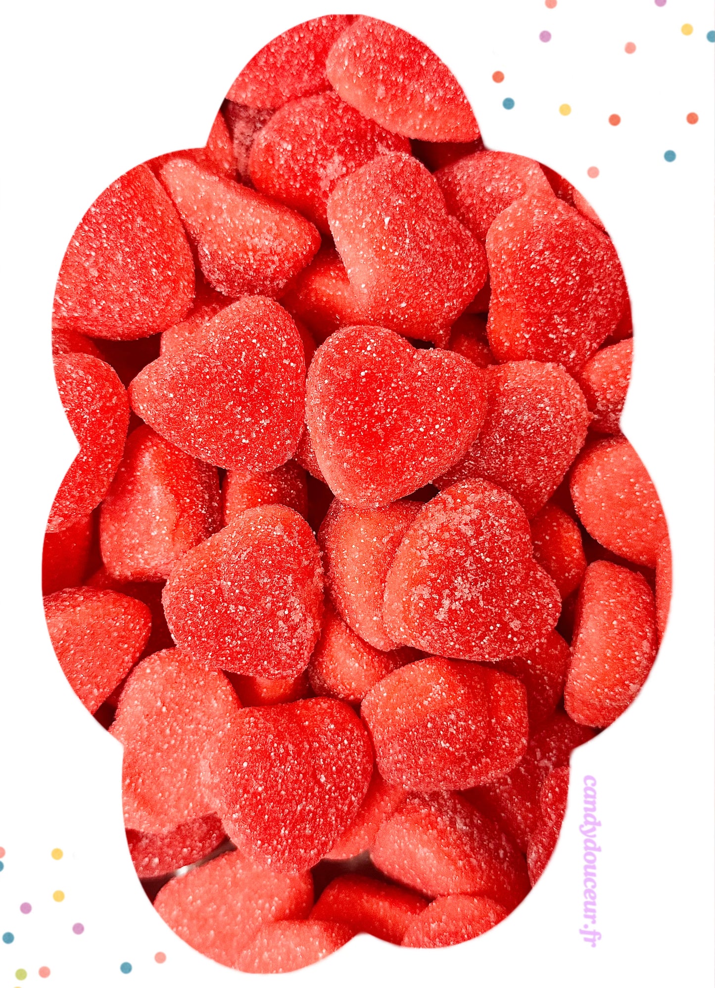 Coeur fourré acide fraise 100g