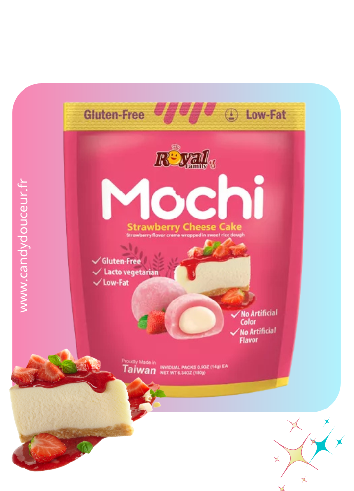 Mochi Cheesecake Fraise (Lot de 5 unités)