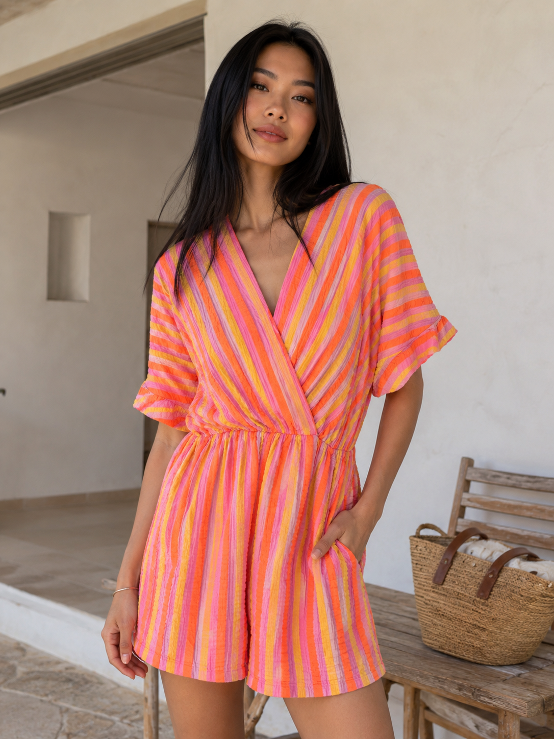 Combi Mia - Rayé Gaze de Cotton