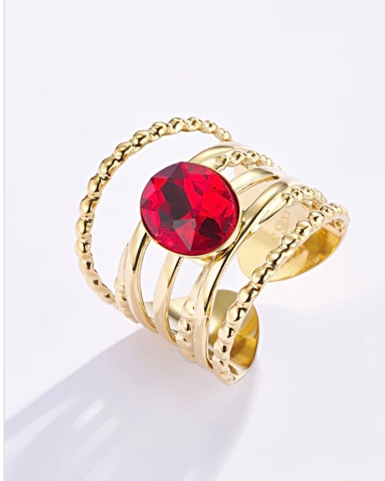 Bague Ruby - Acier Inoxydable