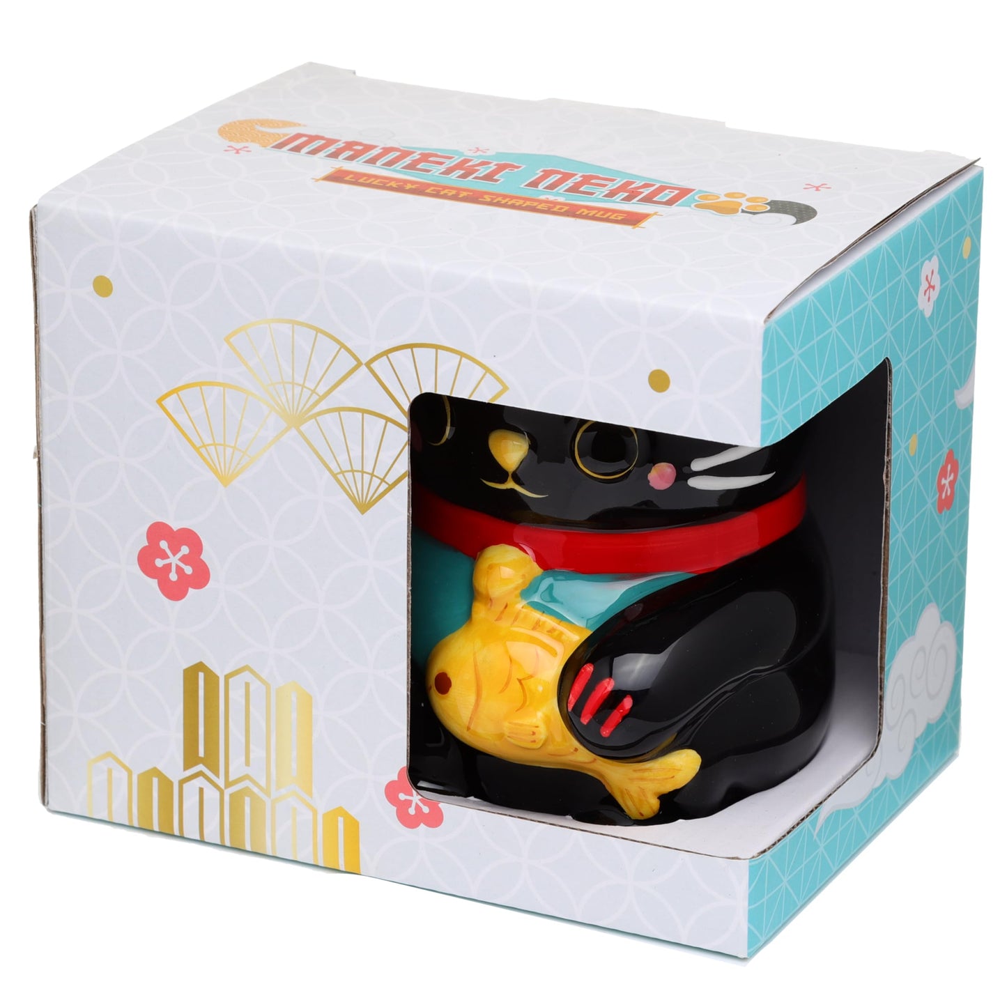 Mug en forme de chat noir Maneki Neko Chat Porte-Bonheur Puckator