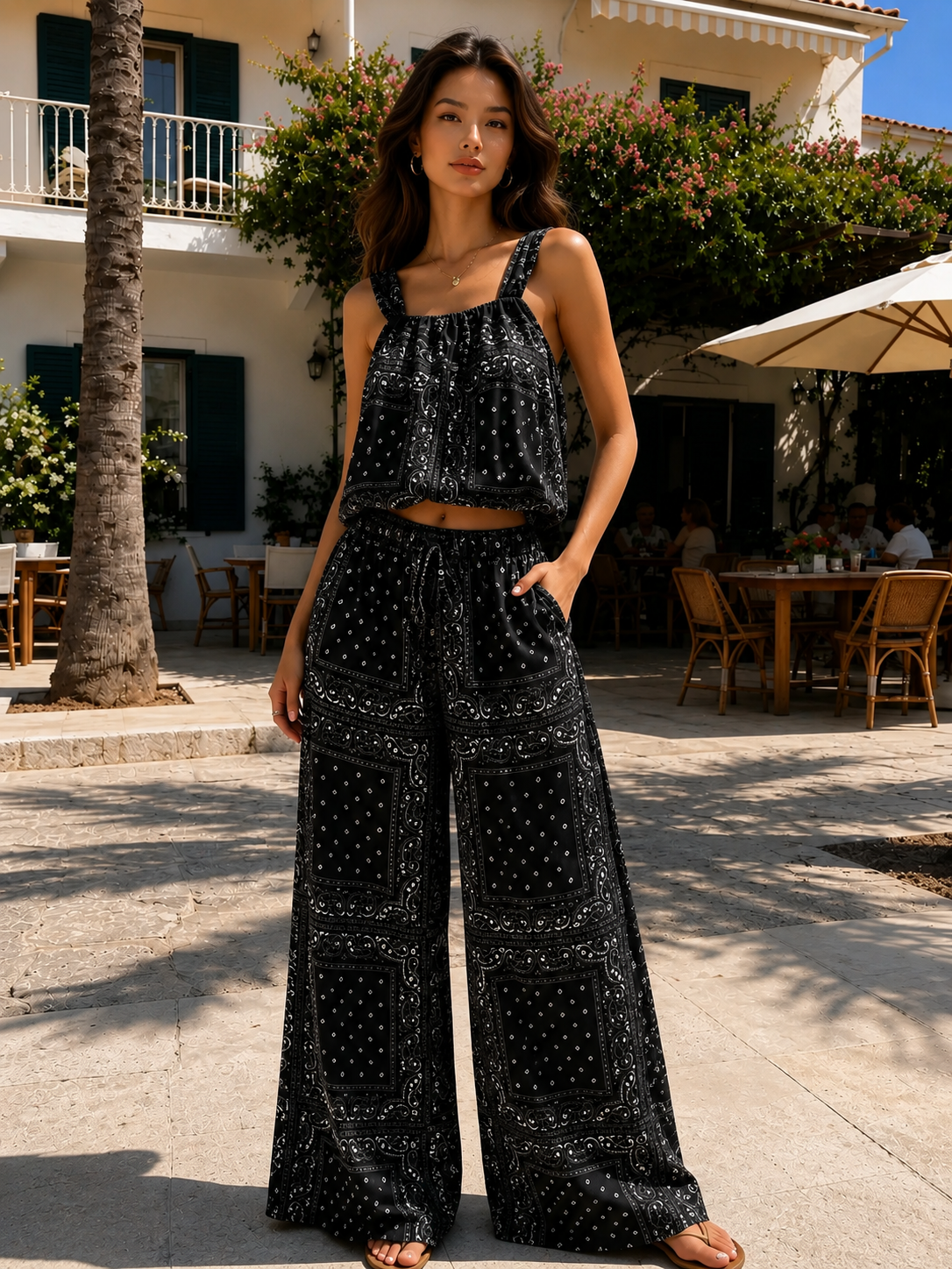 Ensemble Léonie - Imprimé Bandana Haut&Pantalon