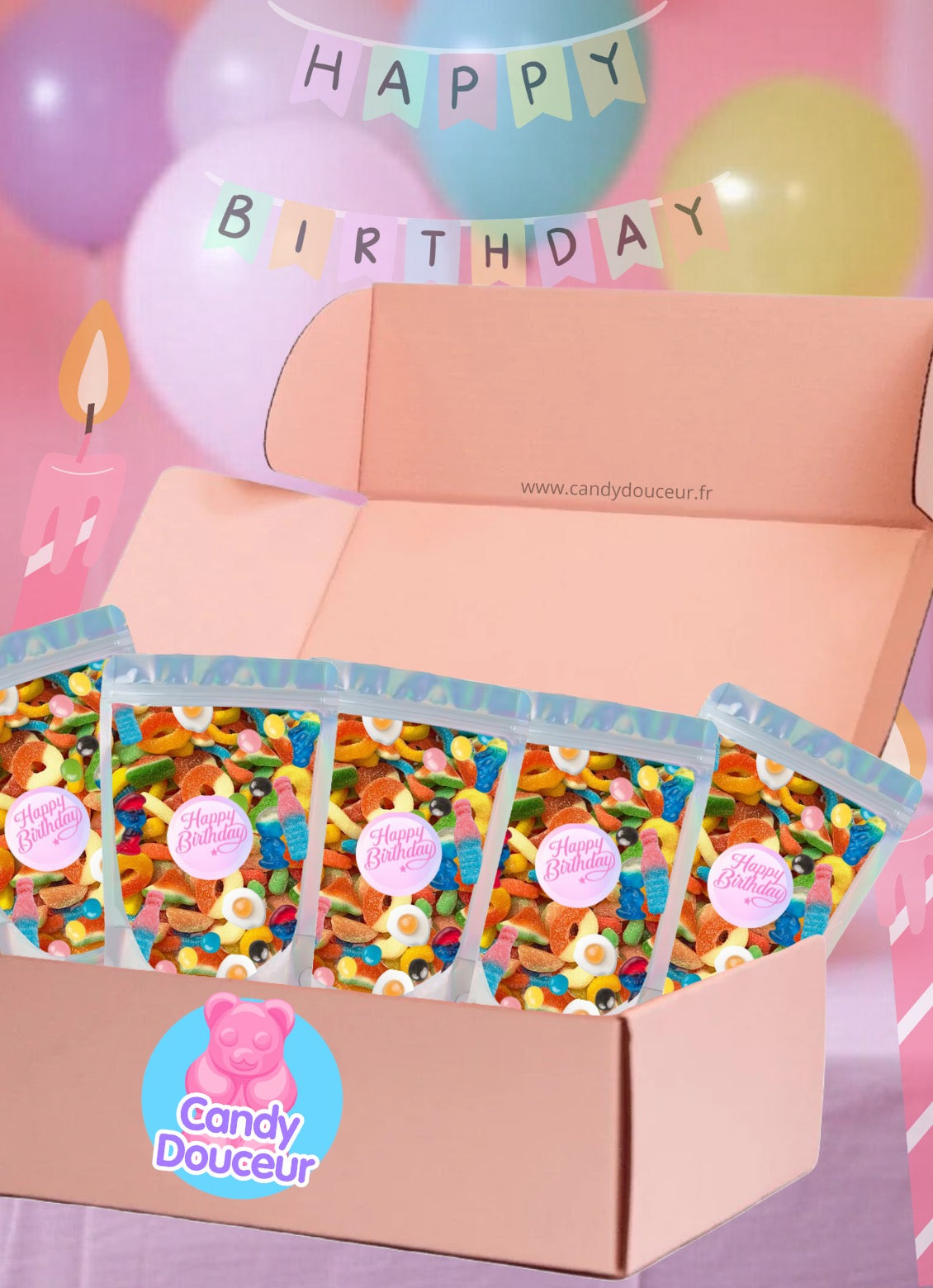 Pack Anniversaire Vrac Personnalisé (5x90g)