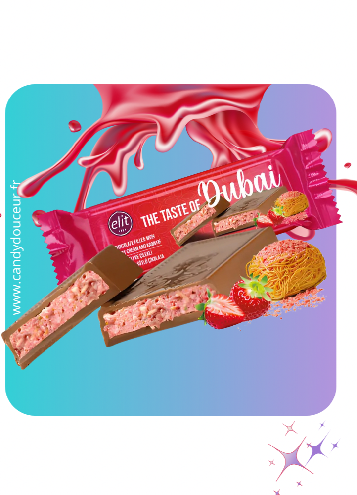Tablette de Dubaï Kadayif Chocolat Fraise