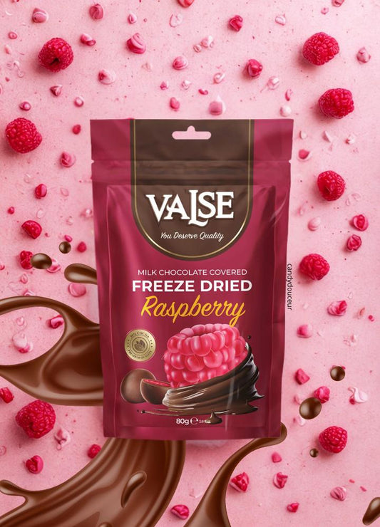Framboises Lyophilisées enrobées de Chocolat au Lait